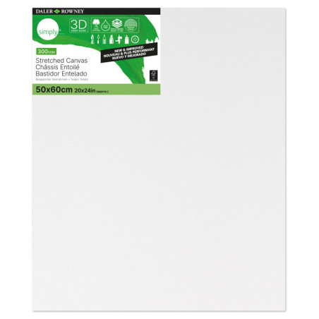 BASTIDOR ENTELADO ALGODÓN SIMPLY 3D 50 X 60 CM 300G FILA