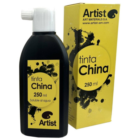 TINTA CHINA NEGRA FRASCO DE PLÁSTICO 250 ML ARTIST