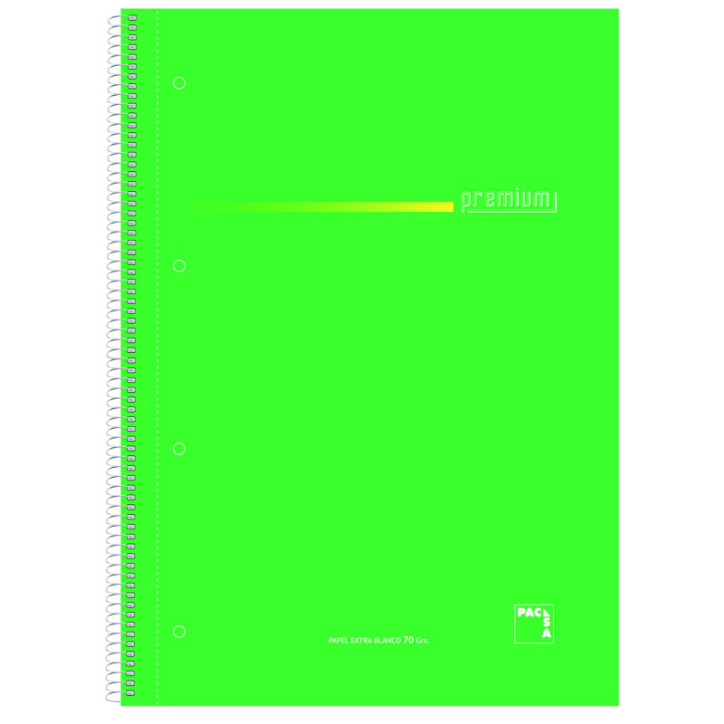 CUADERNO A4 MICROPERFORADO 160HJ 70G LISO T/FORRADA PP SURTIDO PACSA