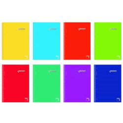 CUADERNO A5 MICROPERFORADO 160H 70G C/5 TAPA PLASTIFICADA COLORES SURTIDOS PACSA