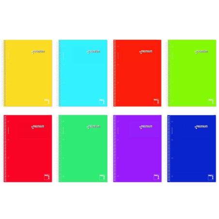 CUADERNO A5 MICROPERFORADO 160H 70G C/5 TAPA PLASTIFICADA COLORES SURTIDOS PACSA