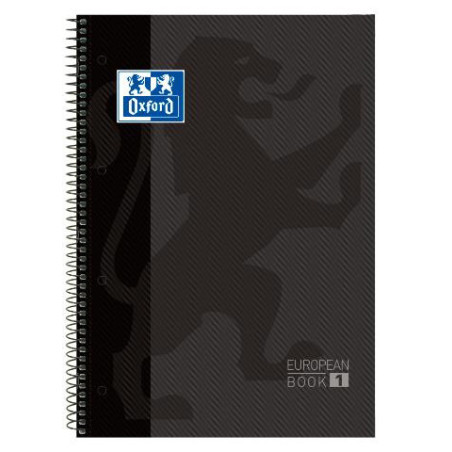 CUADERNO MICROPERFORADO A4+ 80H 90G CUADRO 5MM T/DURA NEGRO OXFORD SCH