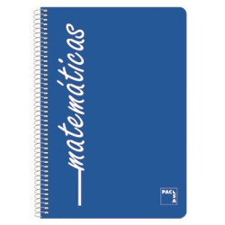 CUADERNO FOLIO MATEMATICAS 80H. 90G CUADRO 4MM MRG T/PP OPACO PACSA