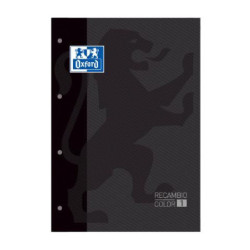 RECAMBIO A4+ 80H 4 TALADROS 90G 5MM NEGRO OXFORD