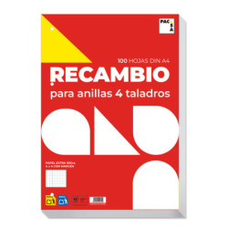RECAMBIO A4 100HJ 4 TALADROS DOBLE RAYA 3,5 MRG 90G PACSA