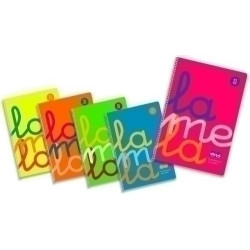 CUADERNO ESPIRAL PP 4º 80H C/4MM CUADROVIA COLORES SURTIDOS LAMELA