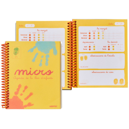 AGENDA ESCOLAR INFANTIL MICRO DE 0 A 3 AÑOS GRAPADA, 13,5 X 16,5 240 PG CATALÁN ADDITIO A101.