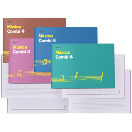 CUADERNO MUSICA 4 PENTAGRAMAS 24HJ (HJ ANOTACIONES+HJ DIBUJO) COMBI ADDITIO M45