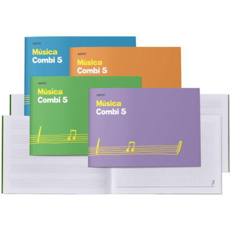 CUADERNO MUSICA 5 PENTAGRAMAS 24HJ (HJ ANOTACIONES+HJ DIBUJO) COMBI ADDITIO M55