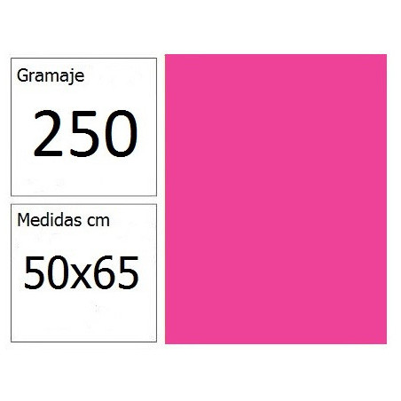 CARTULINA IRIS 50X65 250G  FLUOR FUCSIA 25H.