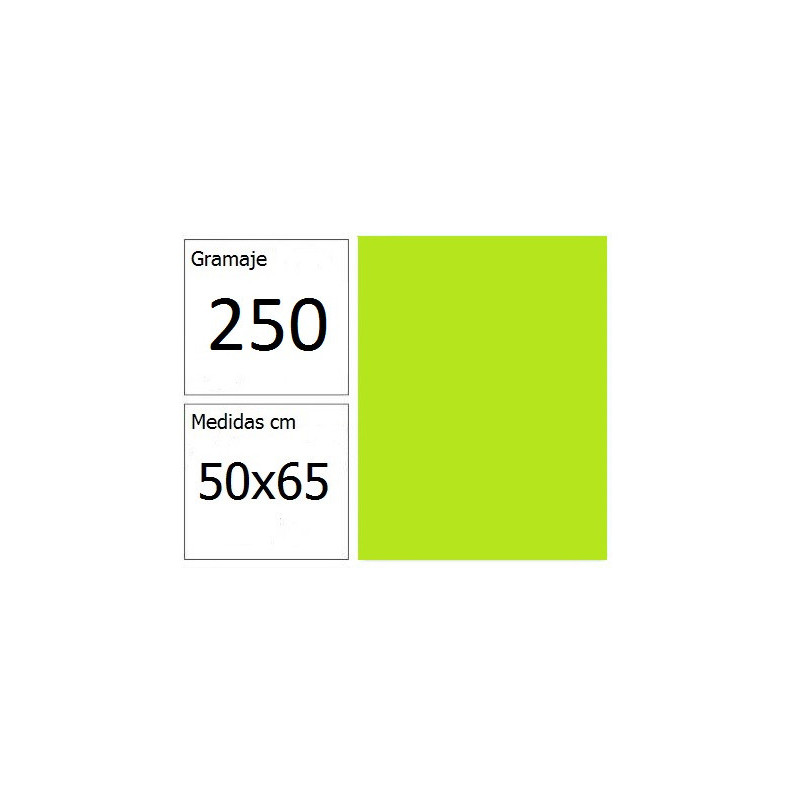 CARTULINA IRIS 50X65 250G  FLUOR VERDE 25H.