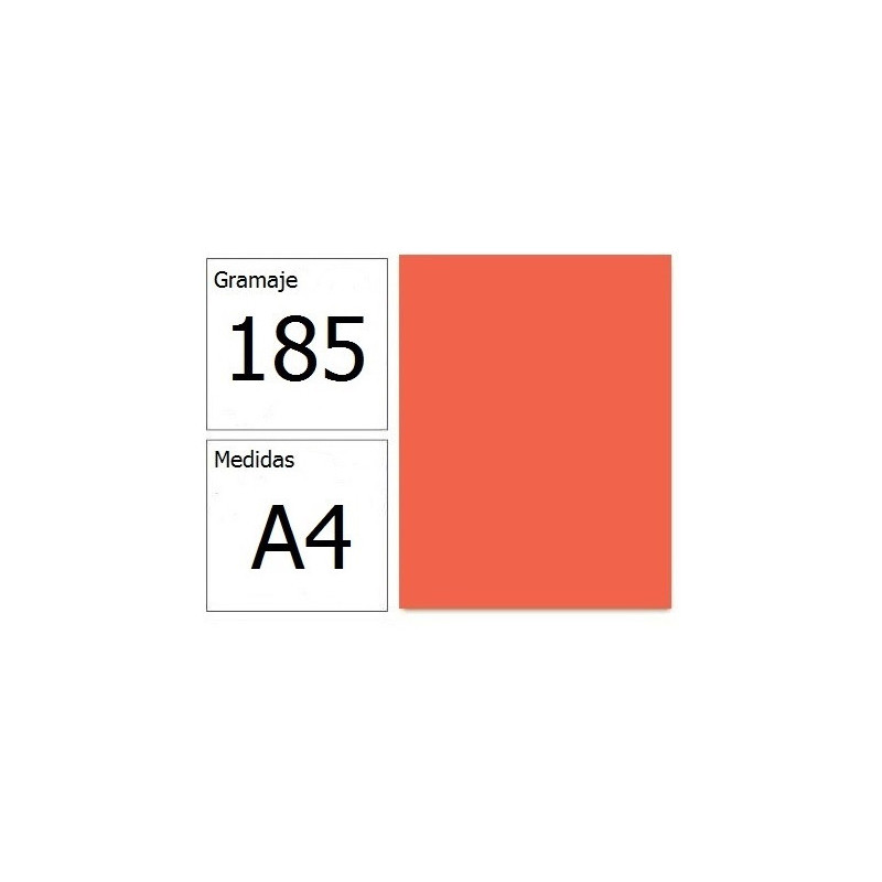 CARTULINA IRIS A4 185G MANDARINA 50H.