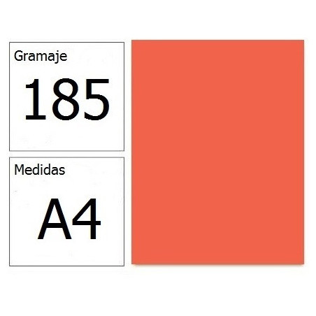 CARTULINA IRIS A4 185G MANDARINA 50H.