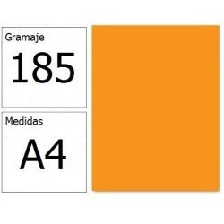 CARTULINA IRIS A4 185G NARANJA 50H.