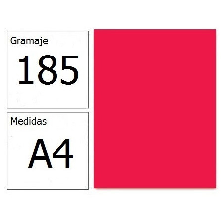 CARTULINA IRIS A4 185G TOMATE 50H.