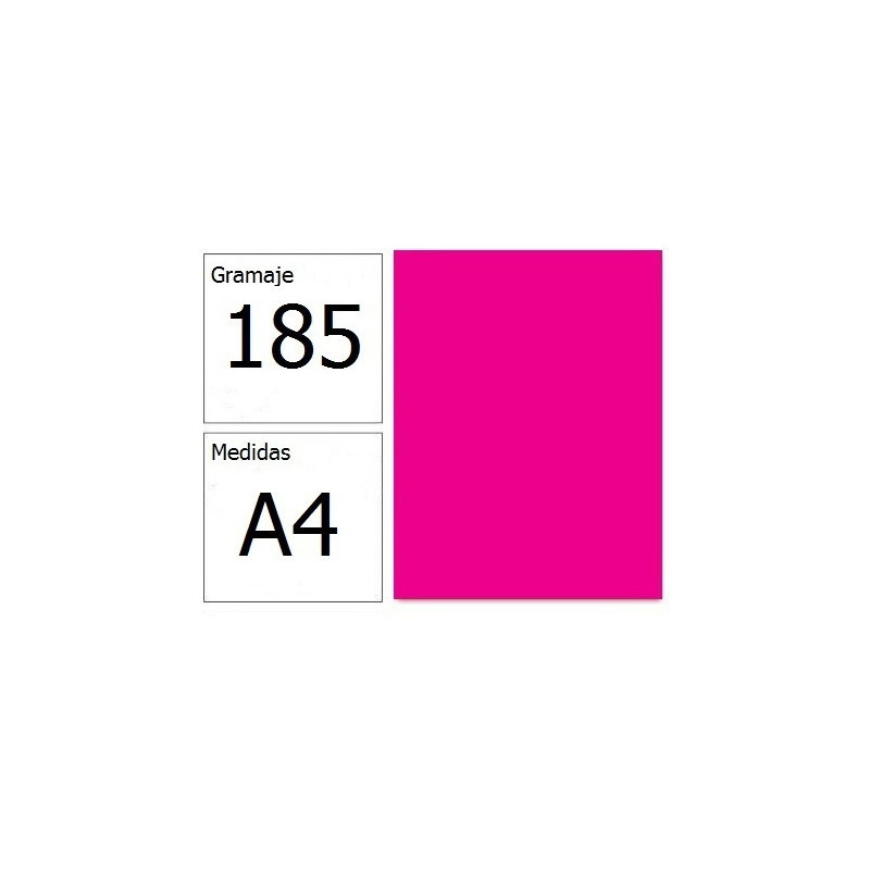 CARTULINA IRIS A4 185G FUCSIA 50H.