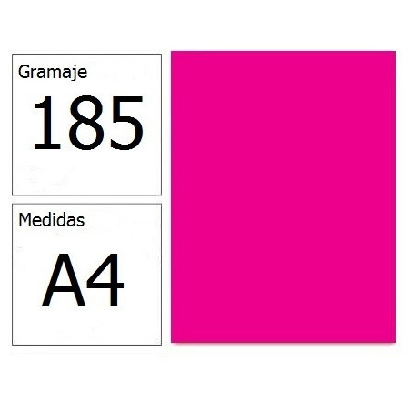 CARTULINA IRIS A4 185G FUCSIA 50H.