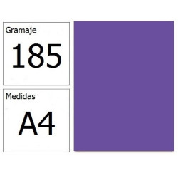 CARTULINA IRIS A4 185G VIOLETA 50H.
