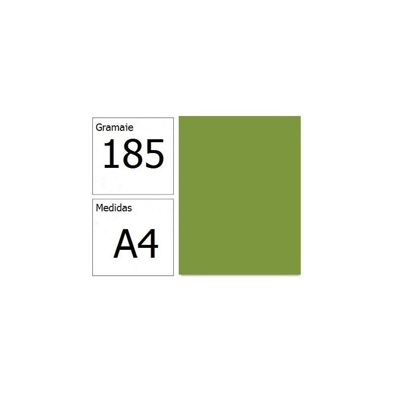 CARTULINA IRIS A4 185G VERDE ABETO 50H.