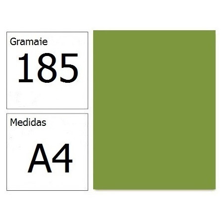 CARTULINA IRIS A4 185G VERDE ABETO 50H.