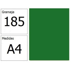 CARTULINA IRIS A4 185G VERDE BILLAR 50H.
