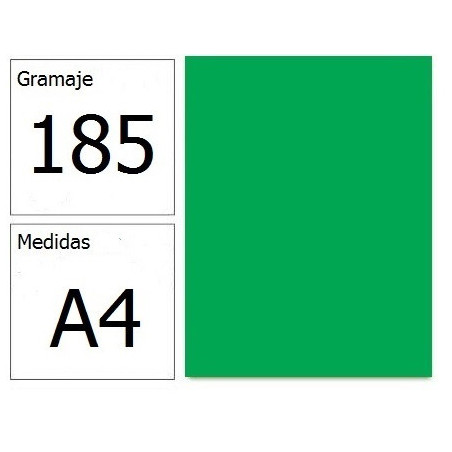 CARTULINA IRIS A4 185G VERDE MANZANA 50H.