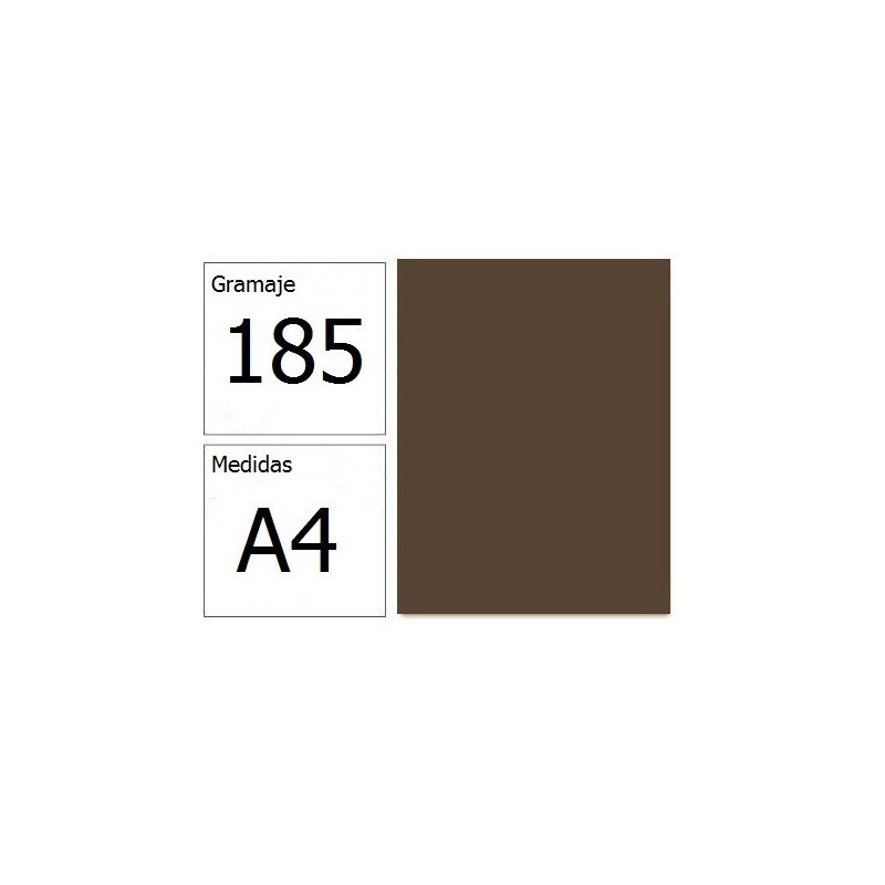 CARTULINA IRIS A4 185G CHOCOLATE 50H.