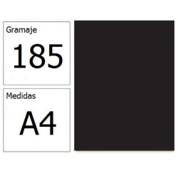 CARTULINA IRIS A4 185G NEGRO 50H.