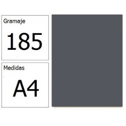 CARTULINA IRIS A4 185G GRIS PLOMO 50H.