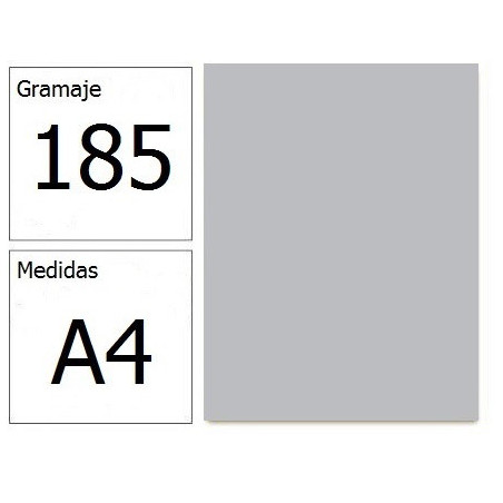 CARTULINA IRIS A4 185G GRIS PERLA 50H.