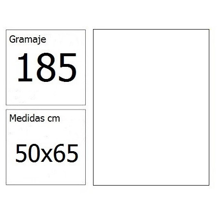 CARTULINA IRIS 50X65 185G BLANCO 25H.