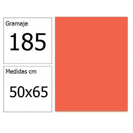 CARTULINA IRIS 50X65 185G MANDARINA 25HJ