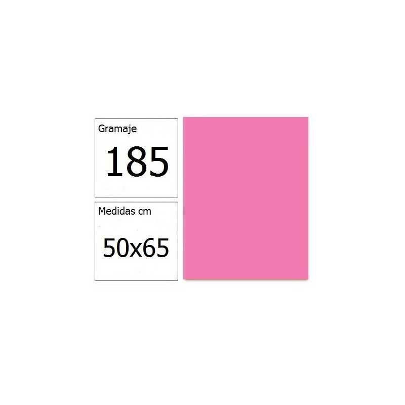 CARTULINA IRIS 50X65 185G ROSA CHICLE 25H.