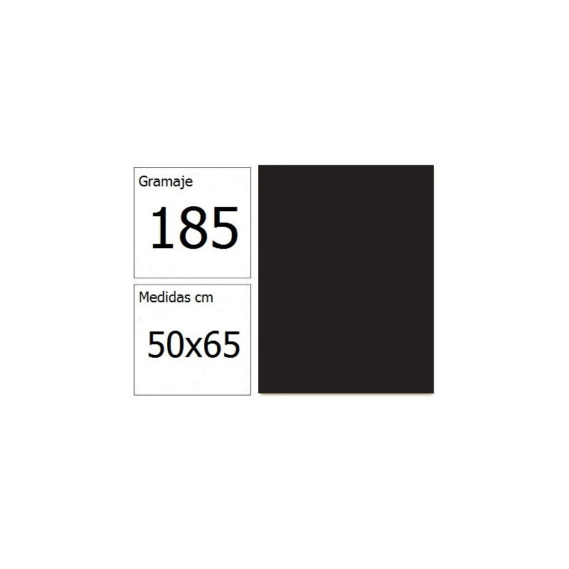 CARTULINA IRIS 50X65 185G NEGRO 25H.