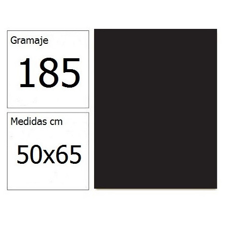CARTULINA IRIS 50X65 185G NEGRO 25H.