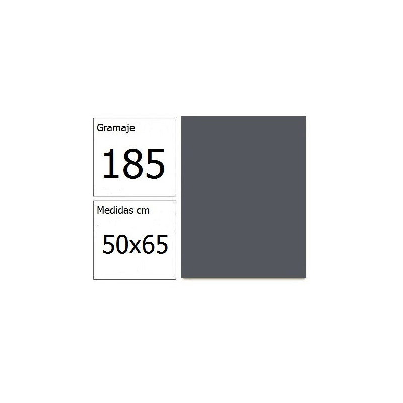 CARTULINA IRIS 50X65 185G GRIS PLOMO 25H.