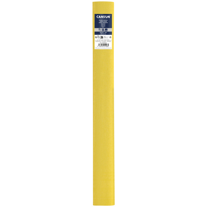 PAPEL CREPE 0,50X2,50M 60% AMARILLO PAJA CANSON