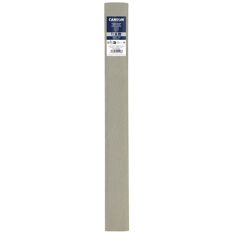 PAPEL CREPE 0,50X2,50M 60% GRIS ACERO CANSON