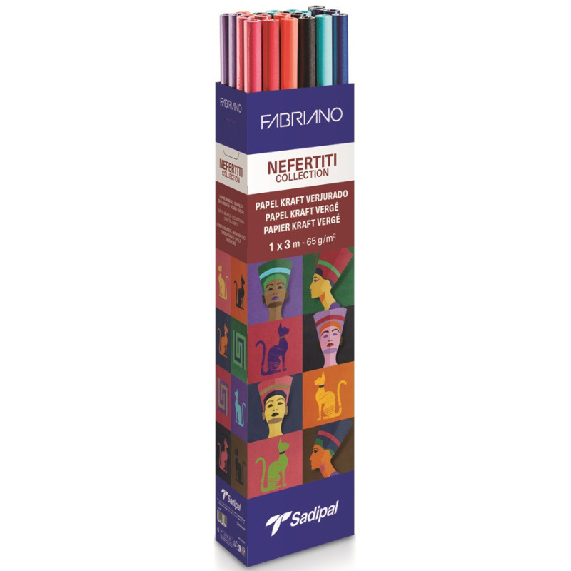 PAPEL KRAFT VERJURADO EXPOSITOR NEFERTITI 65G-1X3M- 30 ROLLOS SADIPAL