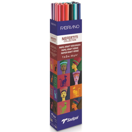 PAPEL KRAFT VERJURADO EXPOSITOR NEFERTITI 65G-1X3M- 30 ROLLOS SADIPAL