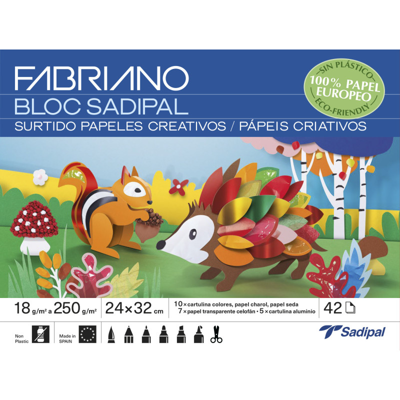CUADERNO MANUALIDADES SURTIDO PAPELES CREATIVOS - BLOC - 42 H. SADIPAL