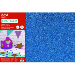 GOMA EVA PURPURINA AZUL 600X400X2MM 3 HOJAS APLI 13435