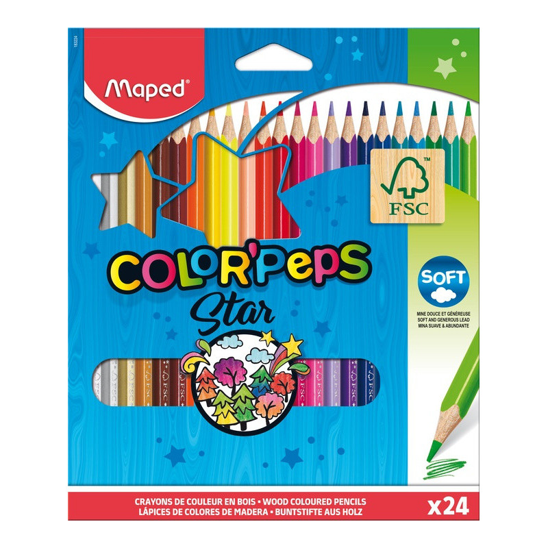 LAPICEROS COLOR COLOR'PEPS CJ.24UDS MADERA FSC MAPED 183224FC