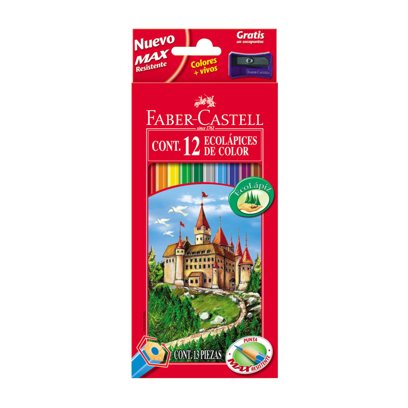 LAPICEROS COLOR ECOLAPIZ 12U. FABER CASTELL