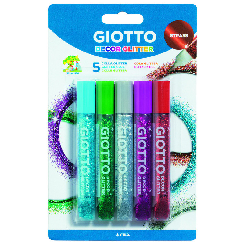 PEGAMENTO GLITTER STRASS 10,5ML BLISTER 5UDS GIOTTO