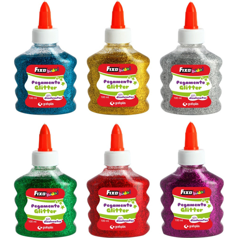PEGAMENTO PURPURINA 100ML FIXOKIDS SURT. 23799
