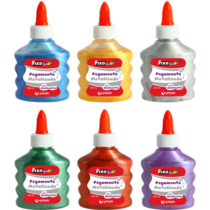 PEGAMENTO METALIZADO 100ML FIXOKIDS SURT 24299