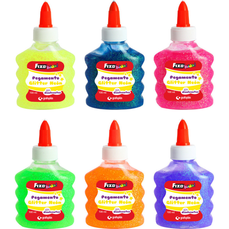PEGAMENTO PURPU.NEON 100ML FIXOKIDS SURT