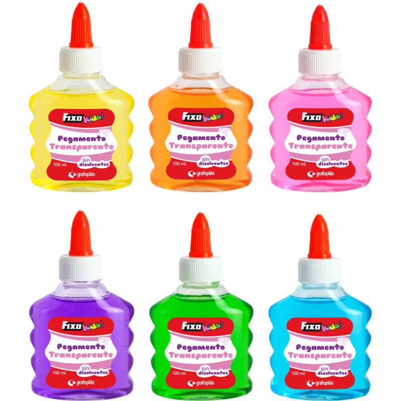 PEGAMENTO TRANSPAR. 100ML FIXOKIDS SURT.