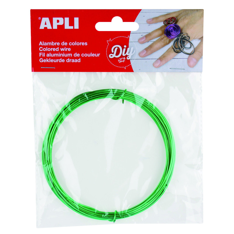 ALAMBRE COLOR VERDE 1,5MM X 5M APLI 14096